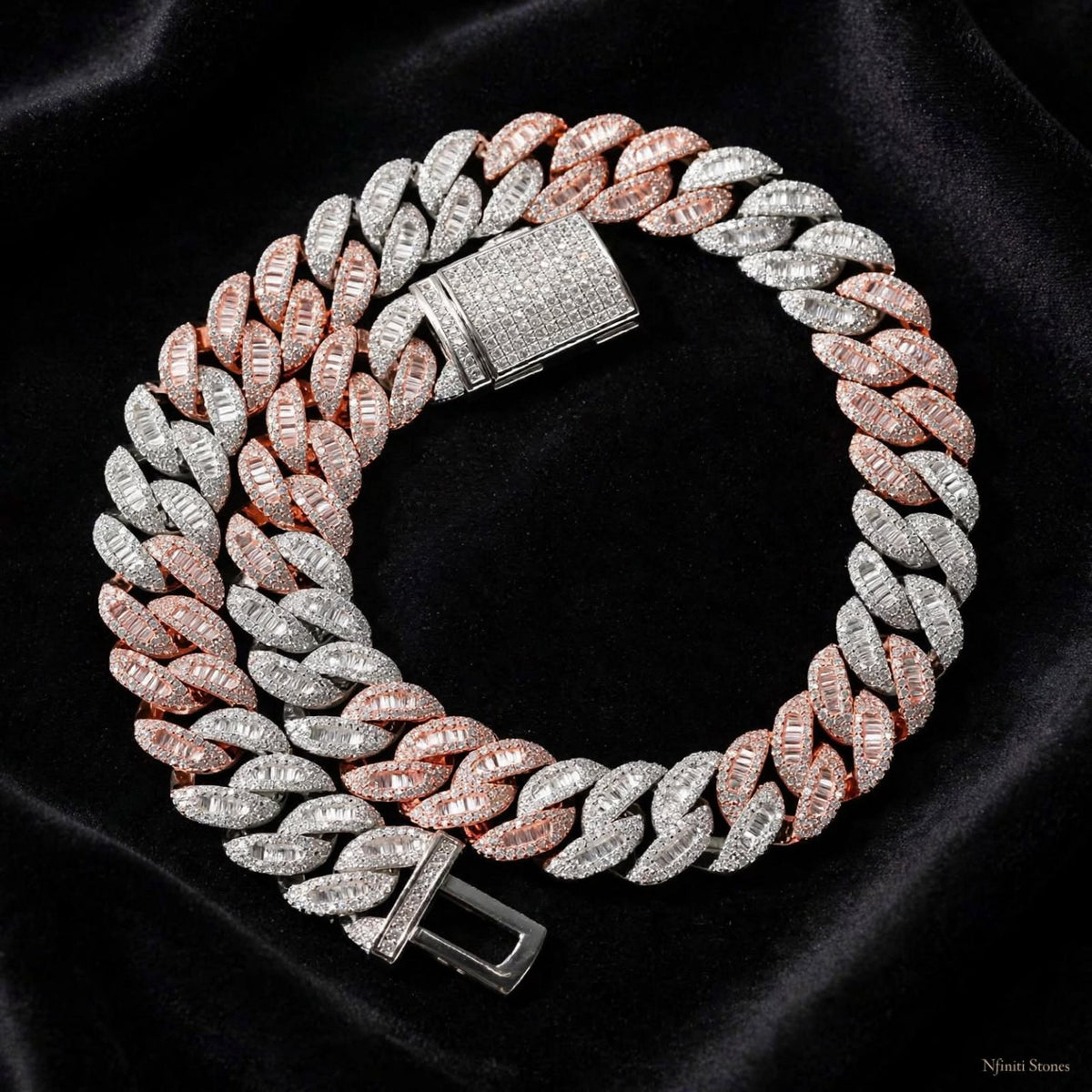The Alliance rose gold and silver Cuban link