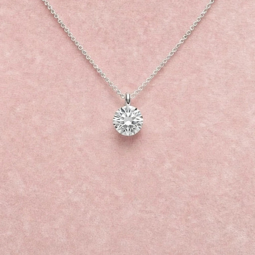 Crown Solitaire moissanite necklace