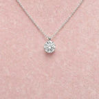 Crown Solitaire moissanite necklace
