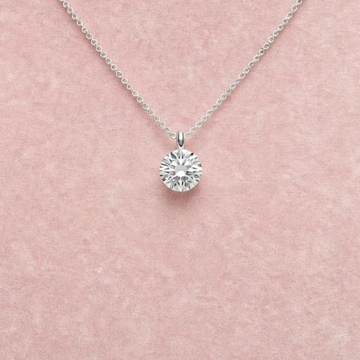 Crown Solitaire moissanite necklace