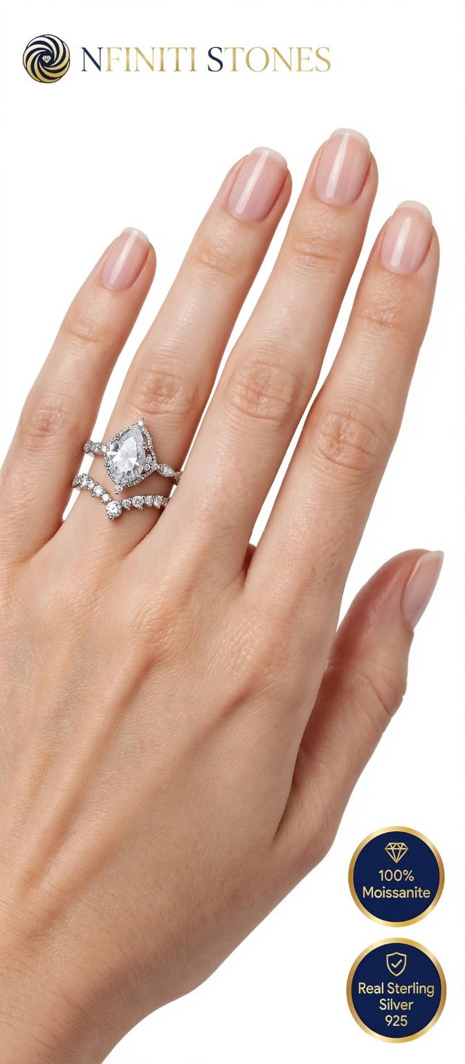 The Lady Victorian — Moissanite Bridal Ring Set