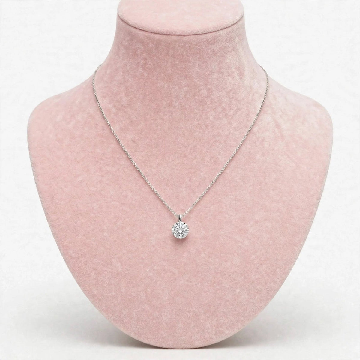 Crown Solitaire moissanite necklace