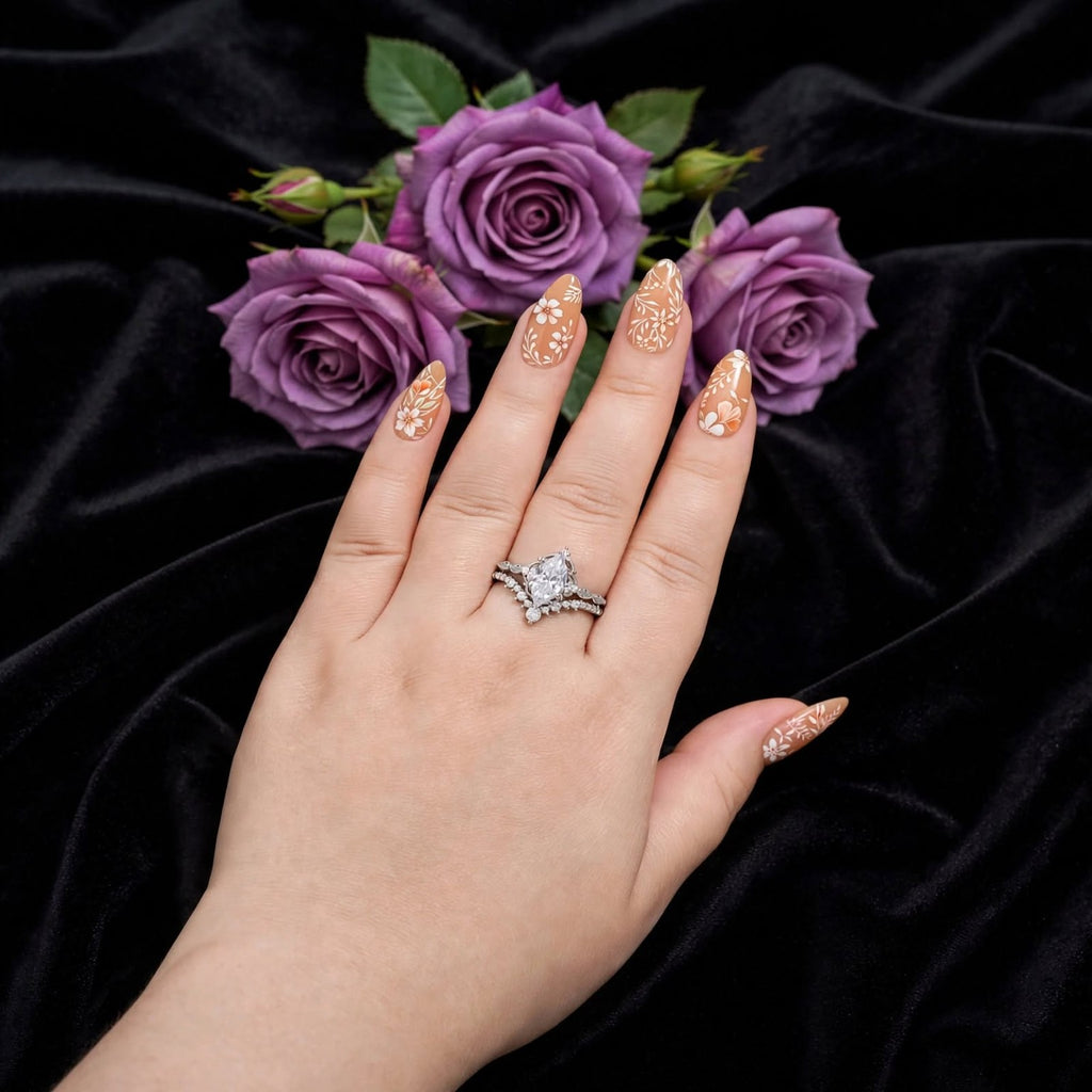 The Lady Victorian — Moissanite Bridal Ring Set