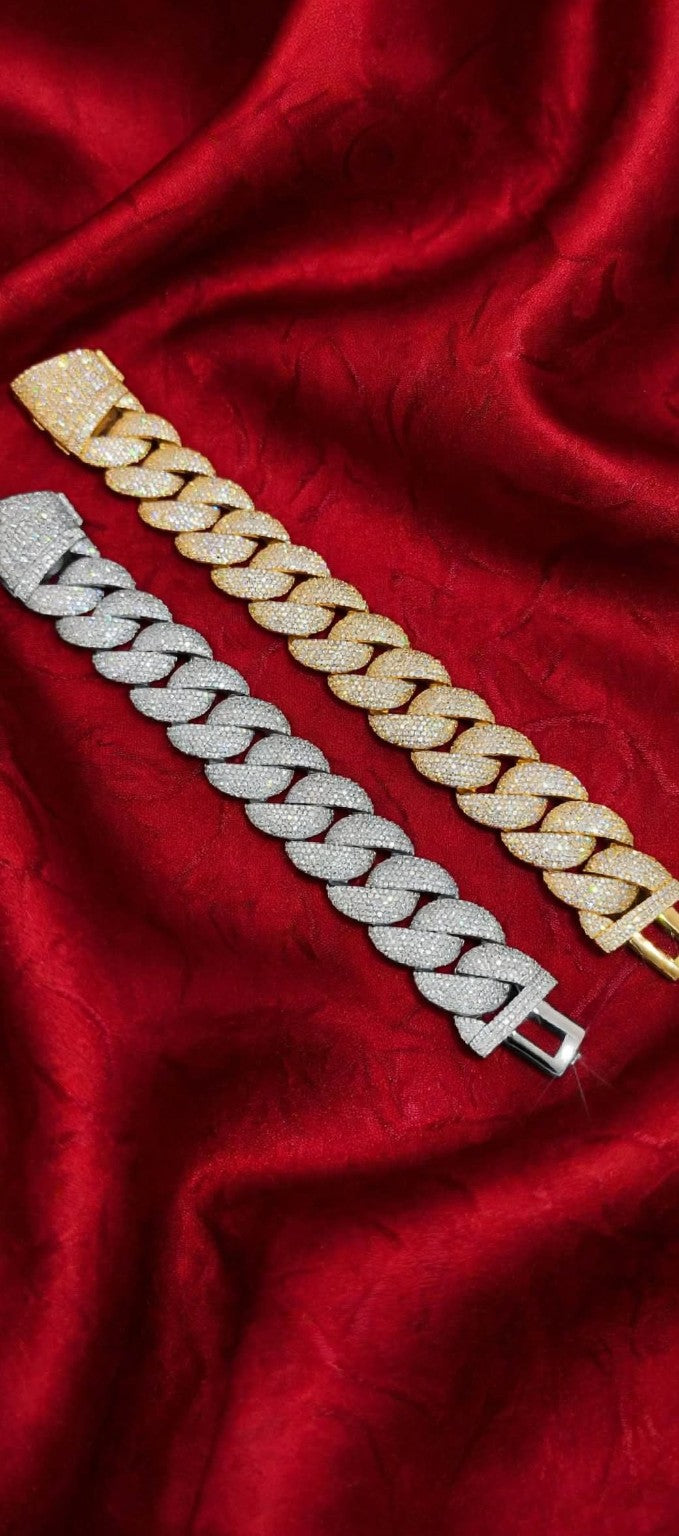 Gold and silver iced-out chain options