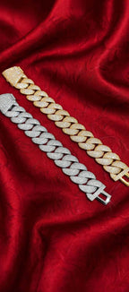 Gold and silver iced-out chain options