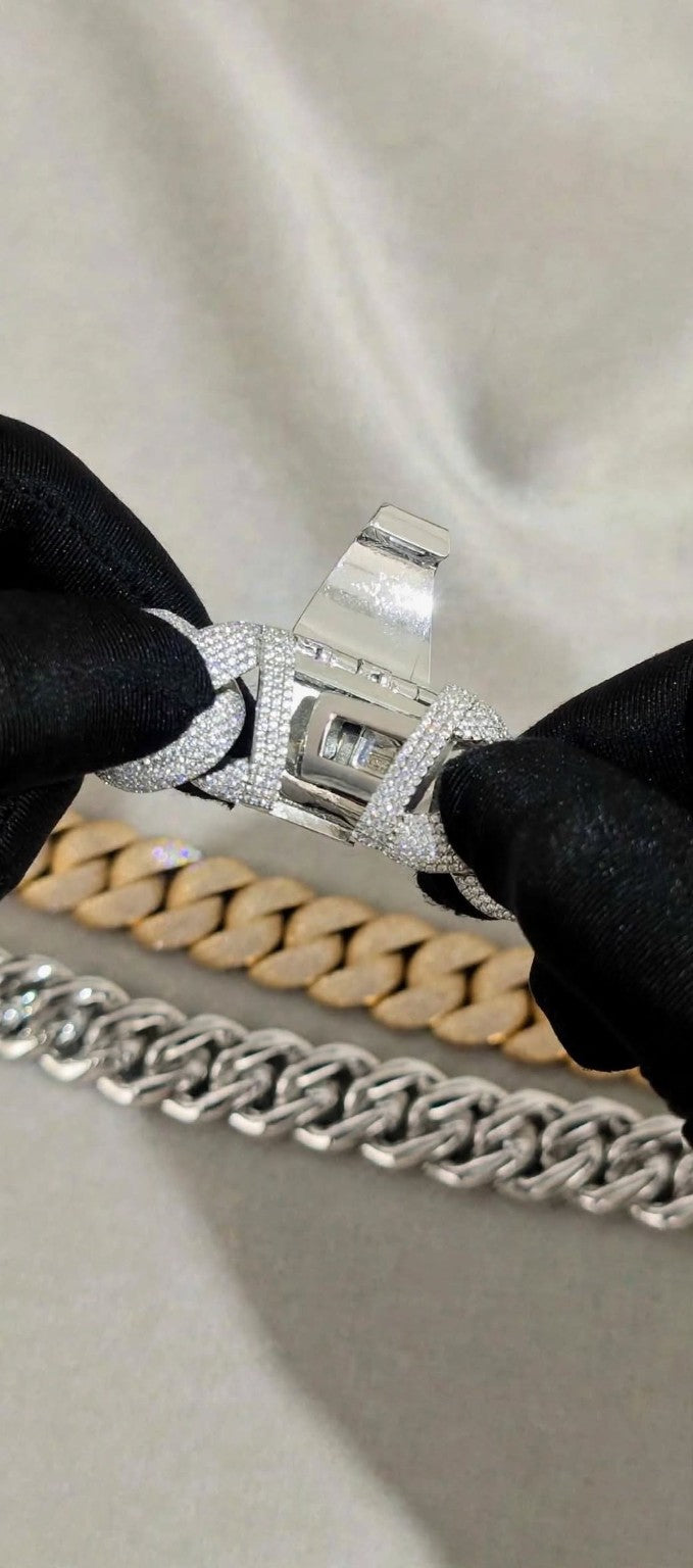 Iced clasp close-up