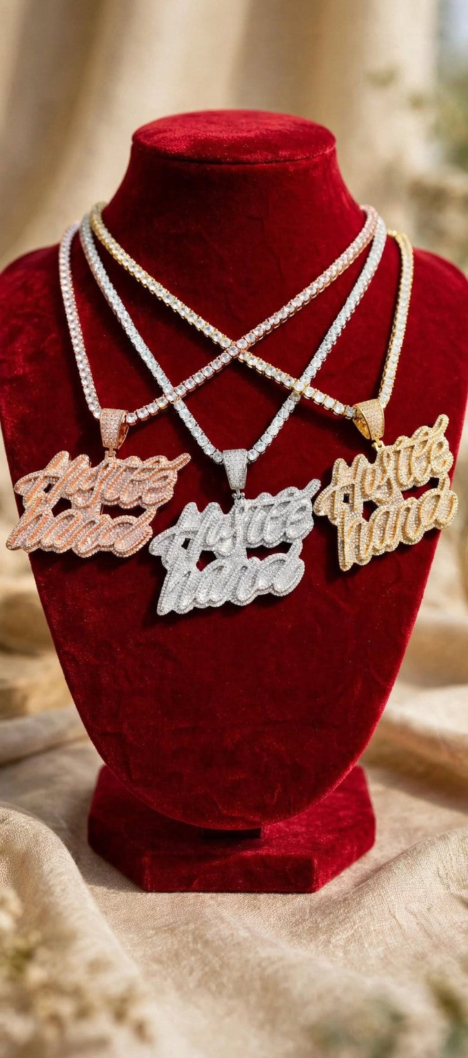 Hustle Hard Iced-Out Necklace