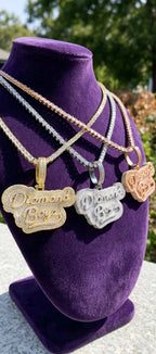 Diamond Boyz pendant necklaces in gold silver and rose gold
