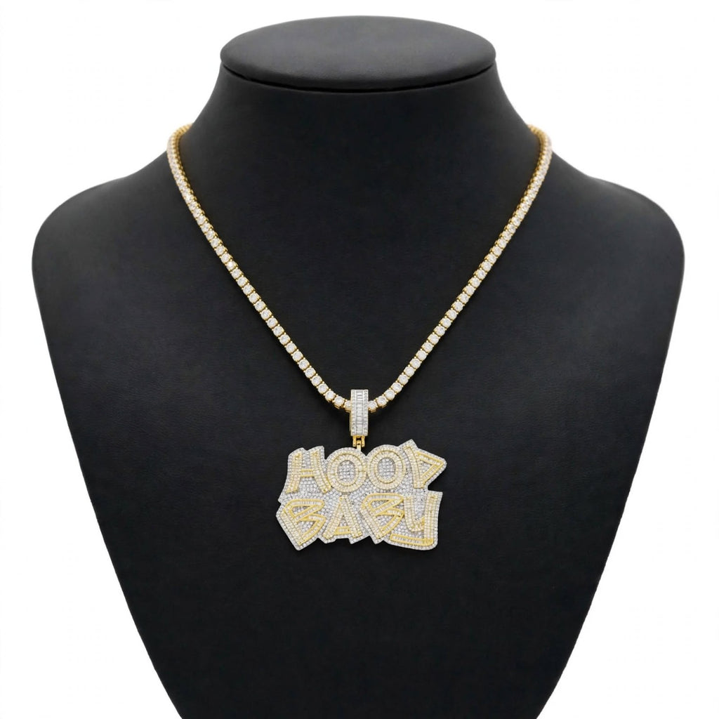 Hood Baby iced pendant necklace