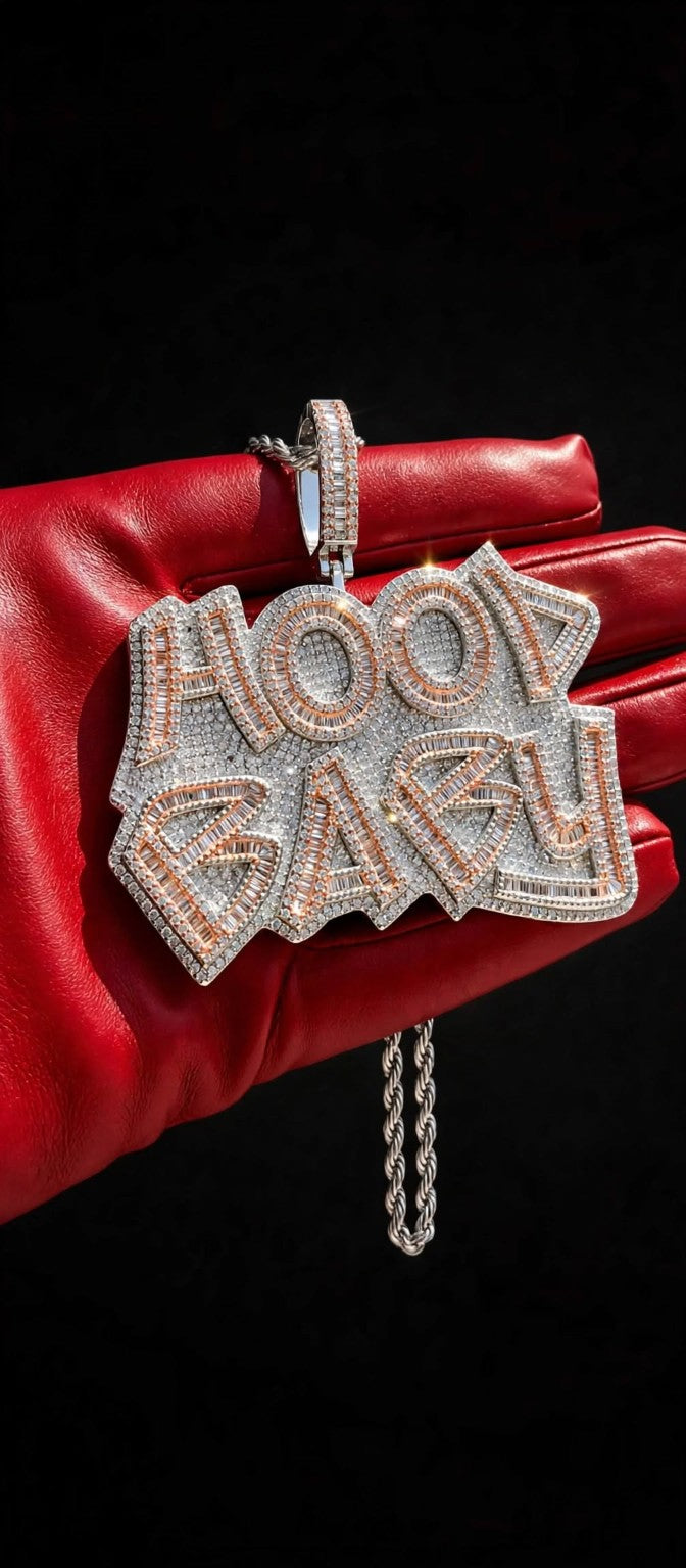 Hood Baby iced pendant necklace