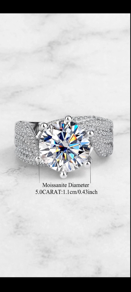 The Eternal Promise 5CT moissanite center stone dimensions