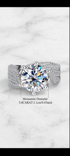 The Eternal Promise 5CT moissanite center stone dimensions