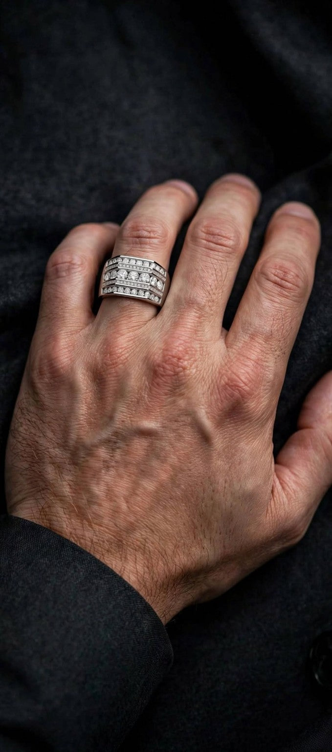 The Executive men's moissanite ring