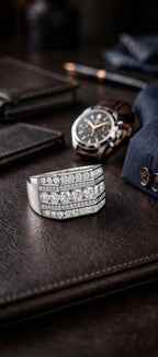 The Executive men's moissanite ring