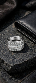The Executive men's moissanite ring