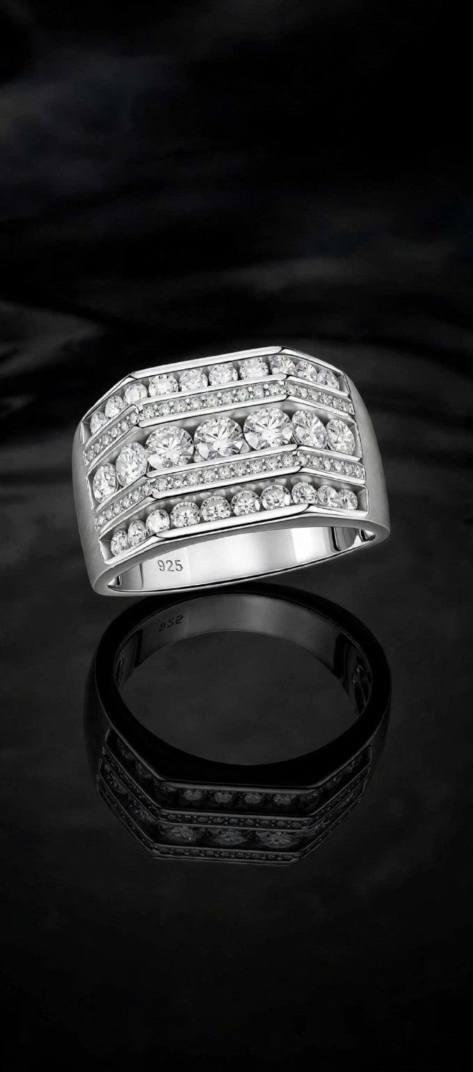 The Executive men's moissanite ring