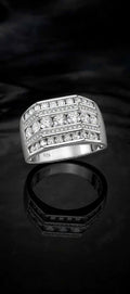 The Executive men's moissanite ring