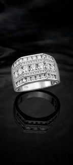 The Executive men's moissanite ring