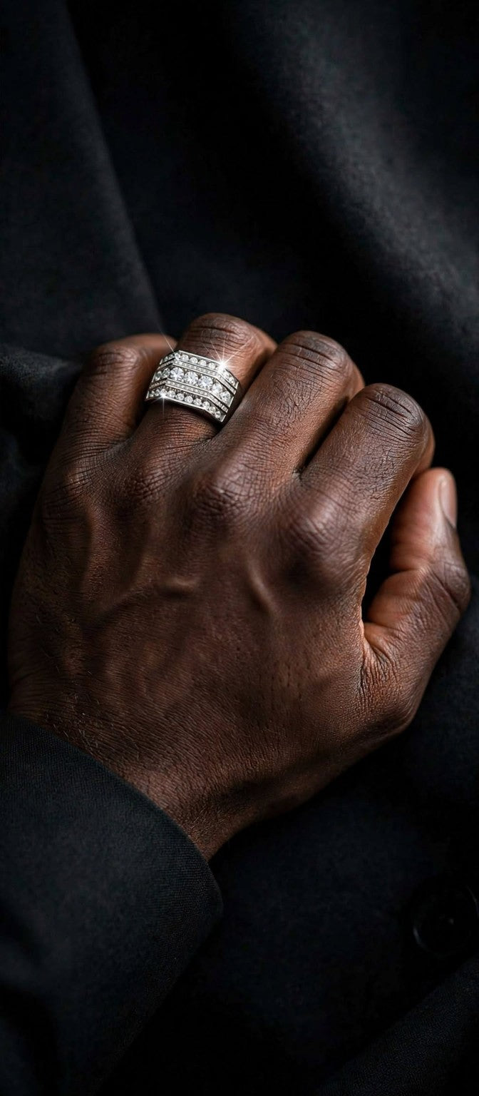 The Executive men's moissanite ring
