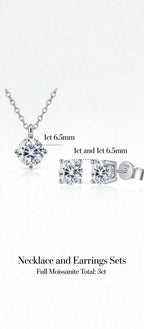 The Timeless Sparkle Collection — Moissanite Necklace & Earrings Set