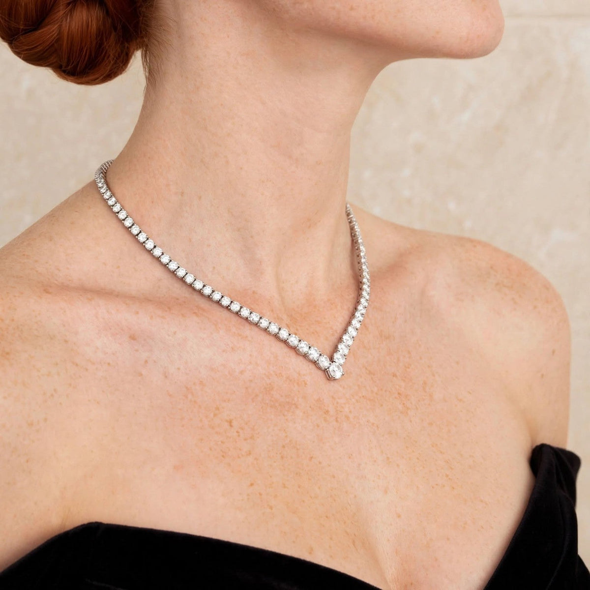 The Diamond Cascade moissanite necklace