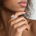 The Beautiful Distraction pear-cut moissanite halo ring — photo 4