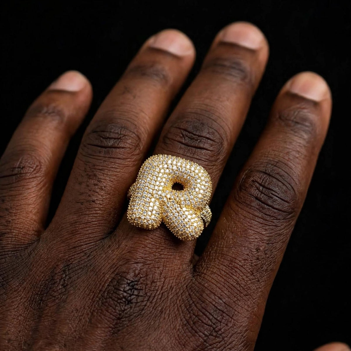 The Campbell Soup — Iced-Out Bubble Letter Ring