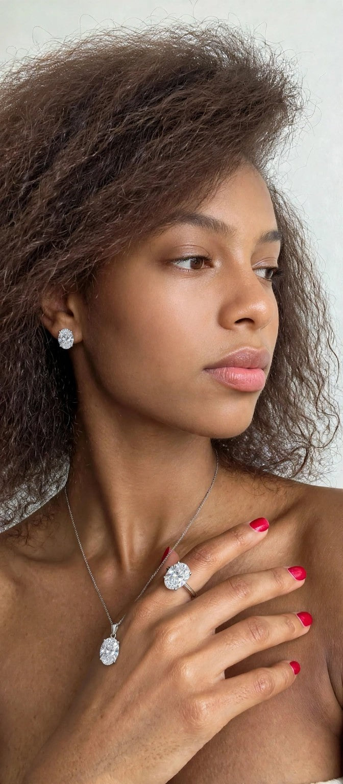 Model wearing the jewelry set