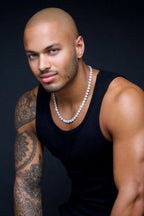 Diamond District necklace styled on model