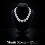 Diamond District silver necklace on black display