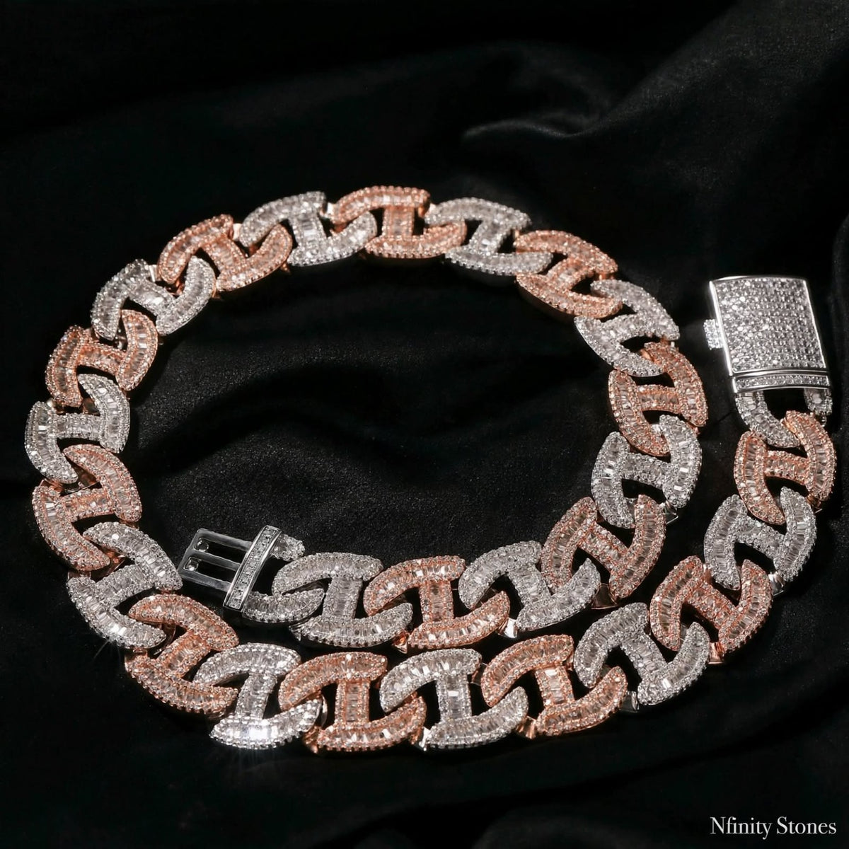 Rose-gold and silver-tone Dynasty Link chain and bracelet