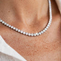 Eternal Brilliance silver moissanite tennis necklace close-up