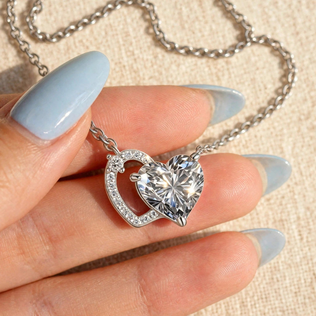 Eternal Heart 2CT moissanite necklace — 9915