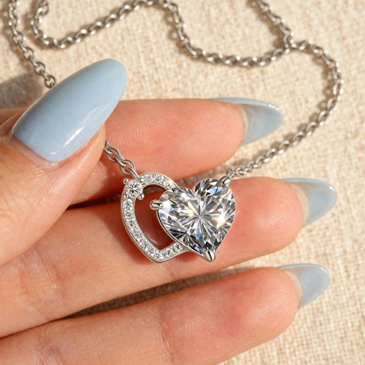 Eternal Heart 2CT moissanite necklace — 9915