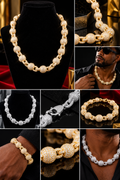The Fortune Link luxury concept lookbook showing gold and silver chain and bracelet styles