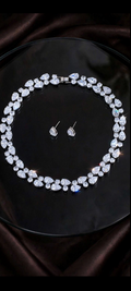 The Grand Affair white cubic zirconia necklace and matching earrings
