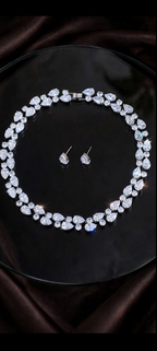 The Grand Affair white cubic zirconia necklace and matching earrings