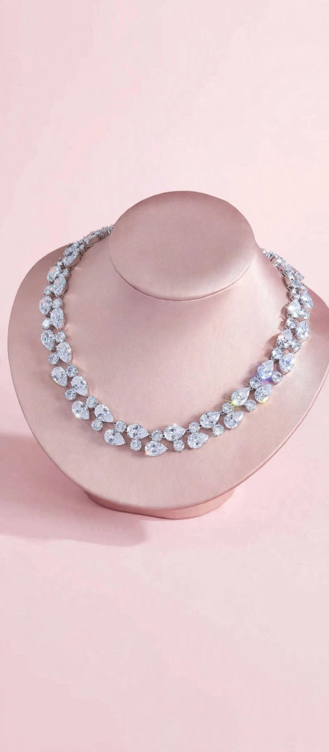 The Grand Affair white necklace on blush display