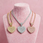 Three color options for The Heart Keeper heart photo locket