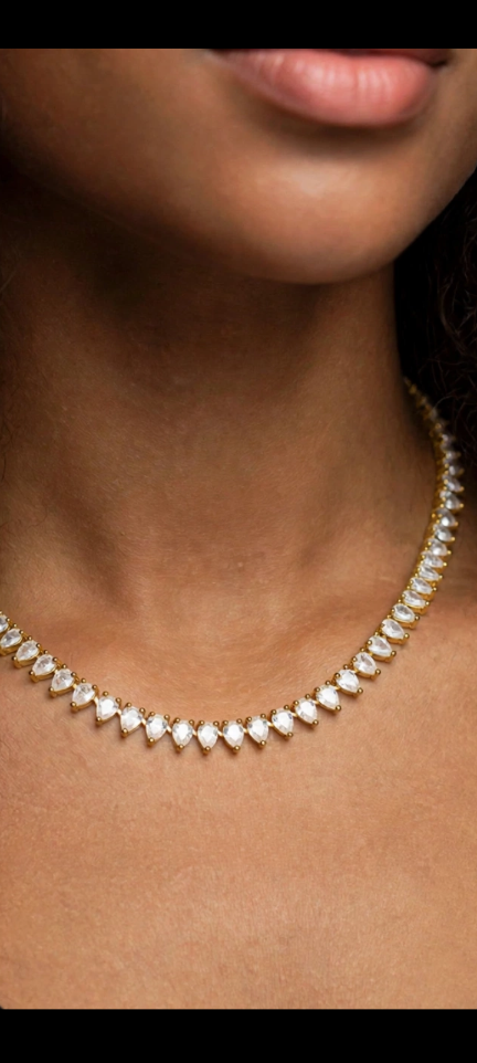 Heart of Elegance necklace close-up on model