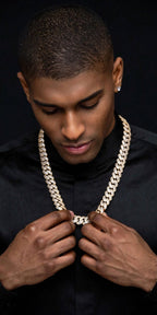 The High Roller 12mm moissanite Cuban link — necklace product photo