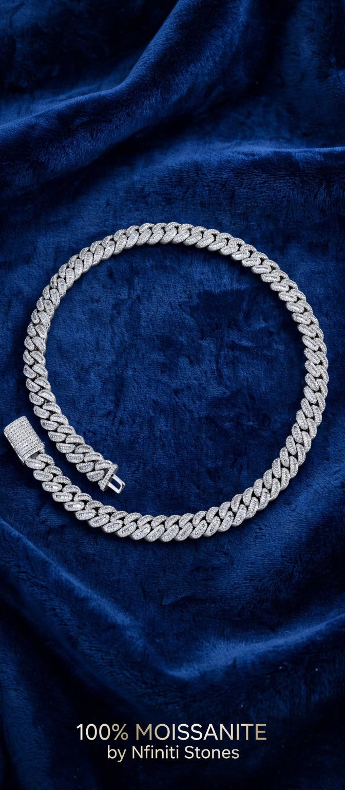 The High Roller 12mm moissanite Cuban link — necklace product photo