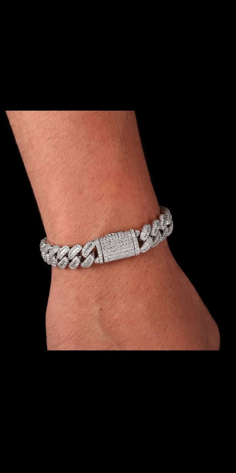 The High Roller 12mm moissanite Cuban link — bracelet product photo