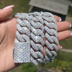 The Ice Emperor 20MM Miami Cuban in silver color — links and baguette clasp