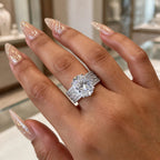 Model wearing Imperial Ice ring, hero view