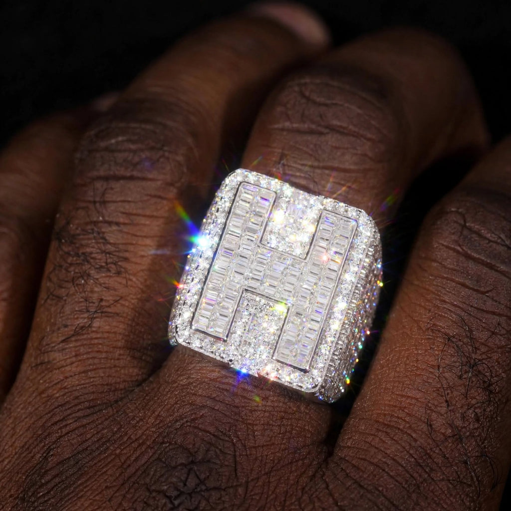 NO INTRODUCTION custom moissanite initial ring photo 2