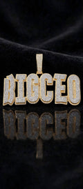 Custom double-layer BIGCEO pendant on black velvet