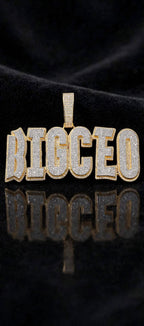 Custom double-layer BIGCEO pendant on black velvet