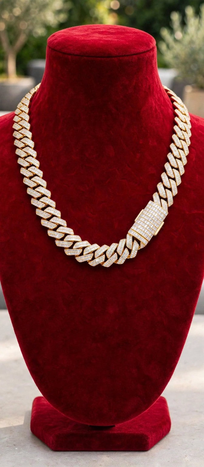 The Power Play — 20MM Double-Row Baguette Cuban Chain