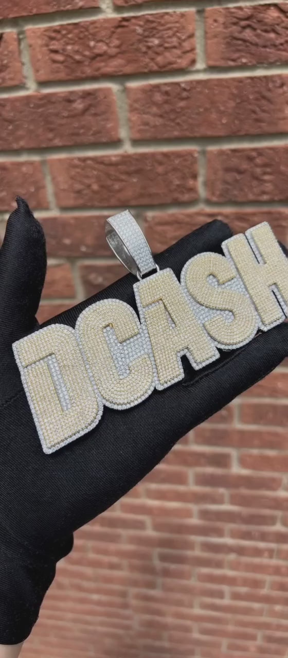 Custom iced-out letter pendant video